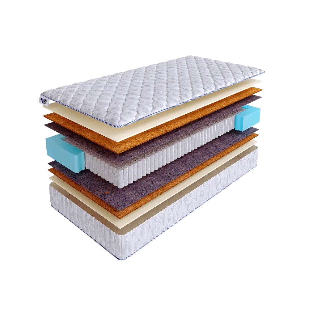 Фото Матрас SkySleep Practic Middle S1000 90x200 см независимый пружинный блок, односпальный, ортопедический, кокосовый Фото Матрас SkySleep Practic Middle S1000 90x200 см независимый пружинный блок, односпальный, ортопедический, кокосовый