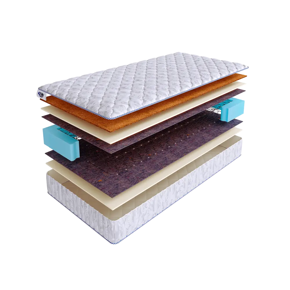 Фото Матрас SkySleep Practic Option BS 200x200 см зависимый пружинный блок, двуспальный, ортопедический, кокосовый Фото Матрас SkySleep Practic Option BS 200x200 см зависимый пружинный блок, двуспальный, ортопедический, кокосовый