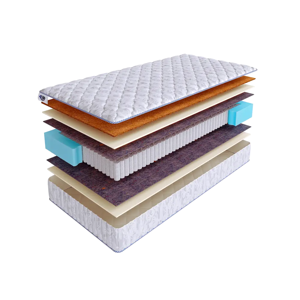Фото Матрас SkySleep Practic Option S1000 200x195 см независимый пружинный блок, двуспальный, ортопедический, кокосовый Фото Матрас SkySleep Practic Option S1000 200x195 см независимый пружинный блок, двуспальный, ортопедический, кокосовый