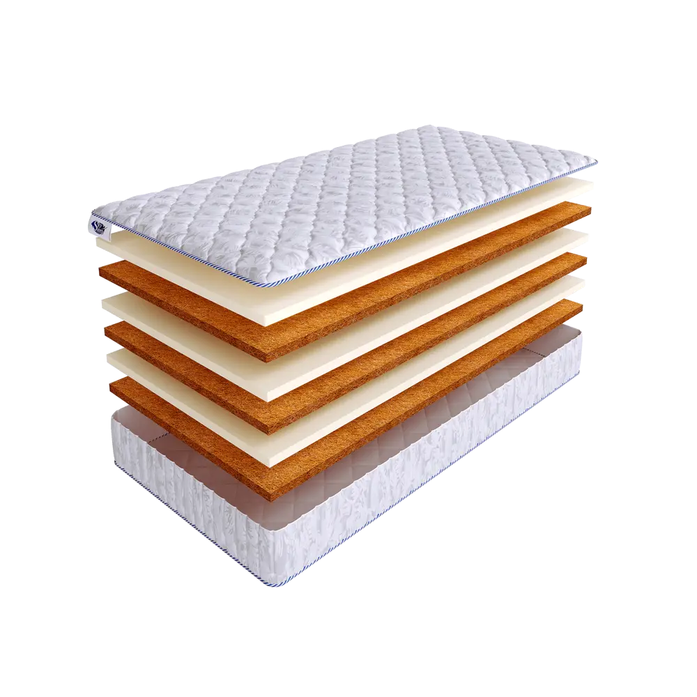 Фото Матрас SkySleep Practic Eco Sandwich 180x200 см беспружинный, двуспальный, ортопедический, кокосовый Фото Матрас SkySleep Practic Eco Sandwich 180x200 см беспружинный, двуспальный, ортопедический, кокосовый