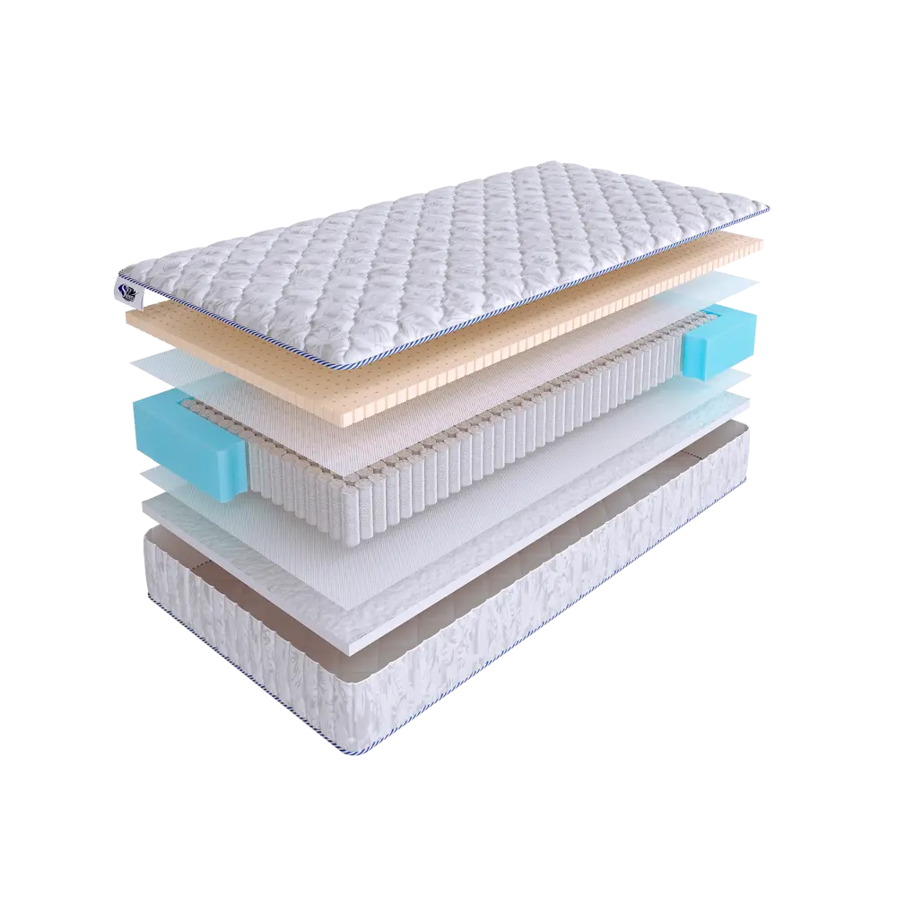 Фото Матрас SkySleep Practic Latex Fiber S1000 65x215 см независимый пружинный блок, детский, ортопедический