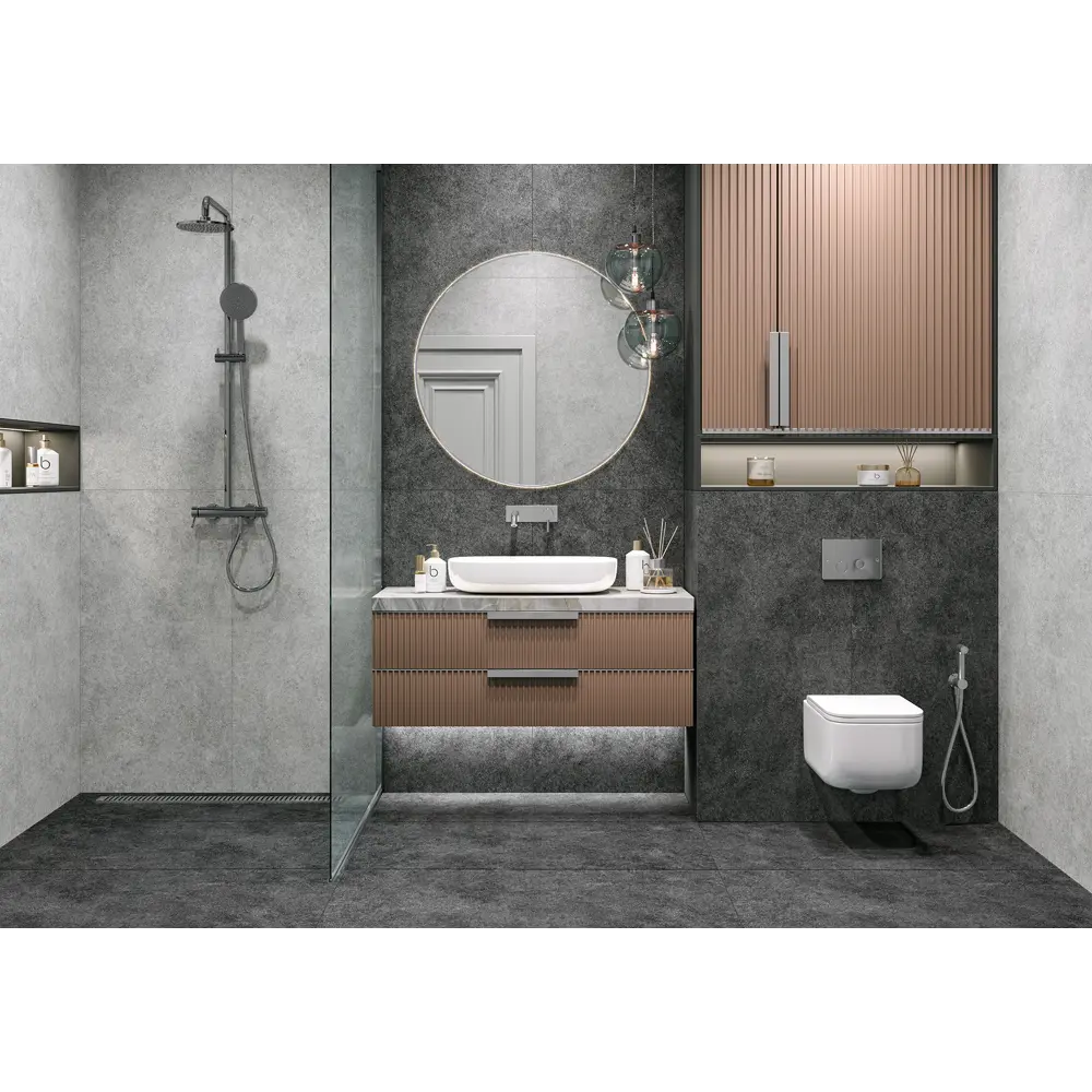 Фото 7 Керамогранит Alma ceramica GFA114ADM20R 570x1140мм 1.3 м² цвет черный, цена за упаковку Фото 7 Керамогранит Alma ceramica GFA114ADM20R 570x1140мм 1.3 м² цвет черный, цена за упаковку