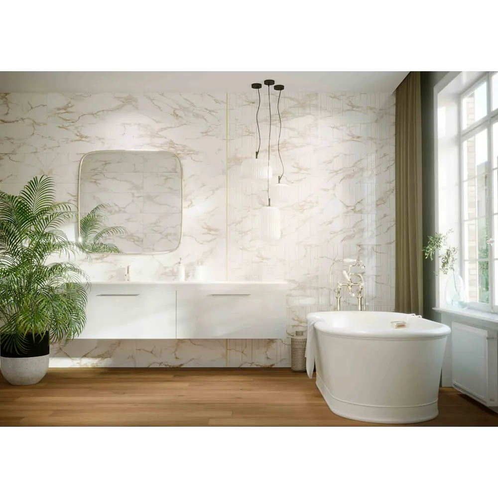 Фото 2 Керамическая плитка Creto Shine gold 30x90см, цена за упаковку Фото 2 Керамическая плитка Creto Shine gold 30x90см, цена за упаковку