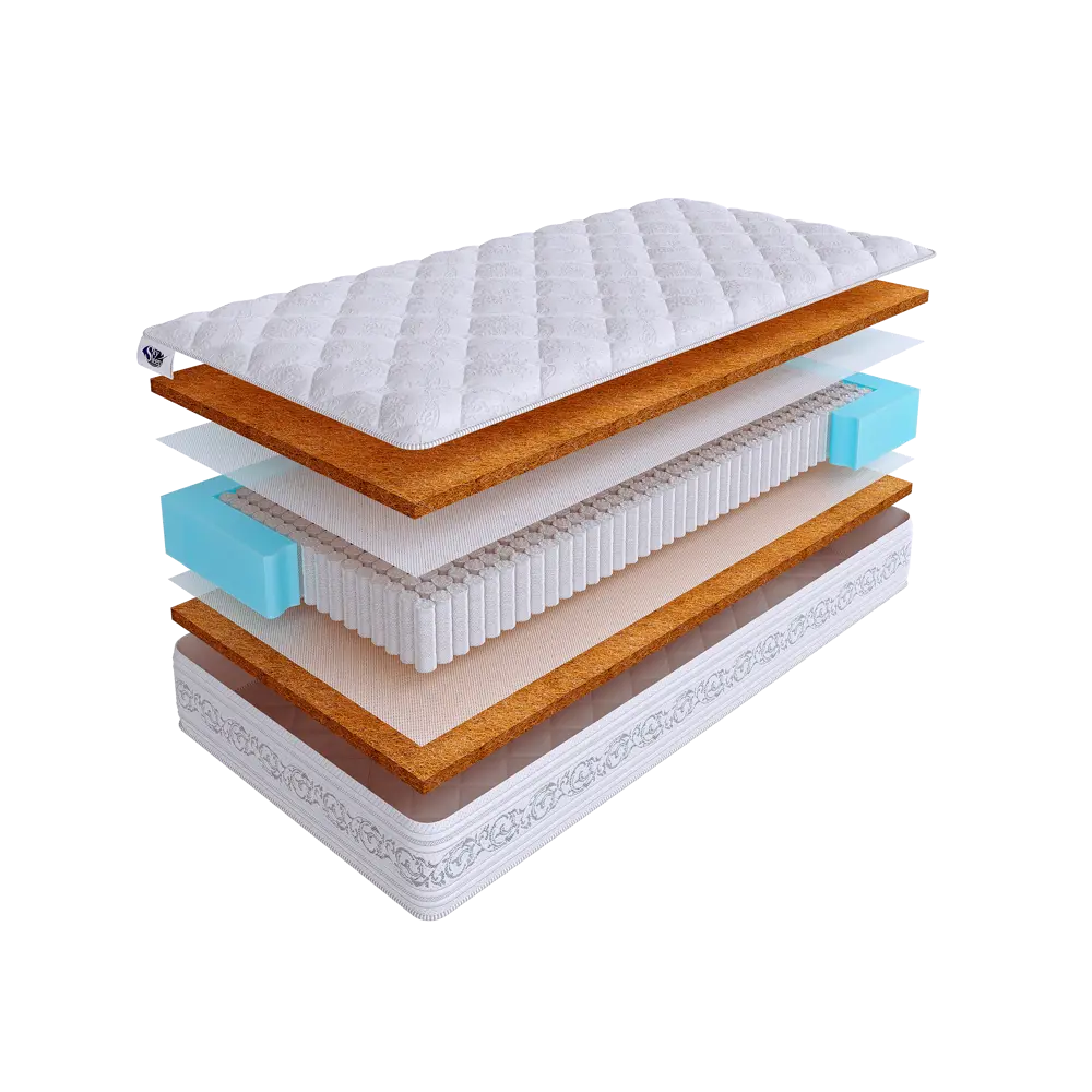 Фото Матрас SkySleep EXPERT MAX HARD S1000 90x175 см независимый пружинный блок, односпальный, ортопедический, жесткий, кокосовый