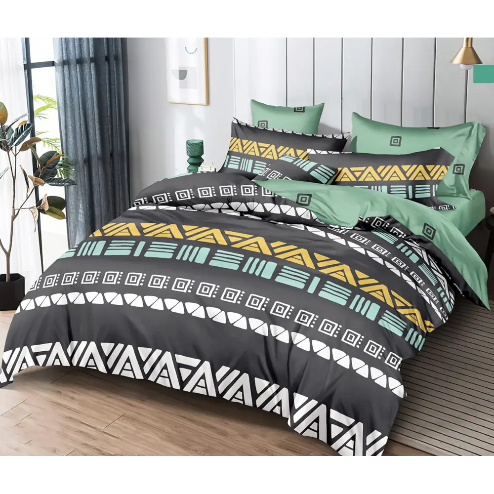 Фото Постельное белье на резинке Home Mercury Аменхотеп Семейное Поплин 2 наволочки 70x70