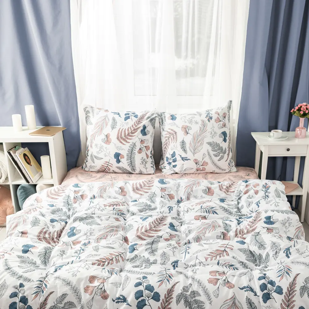 Фото 2 Комплект постельного белья Веселина Тори 9631-1+9632-1 полутораспальный 2 наволочки 50x70 см бязь, разноцветный