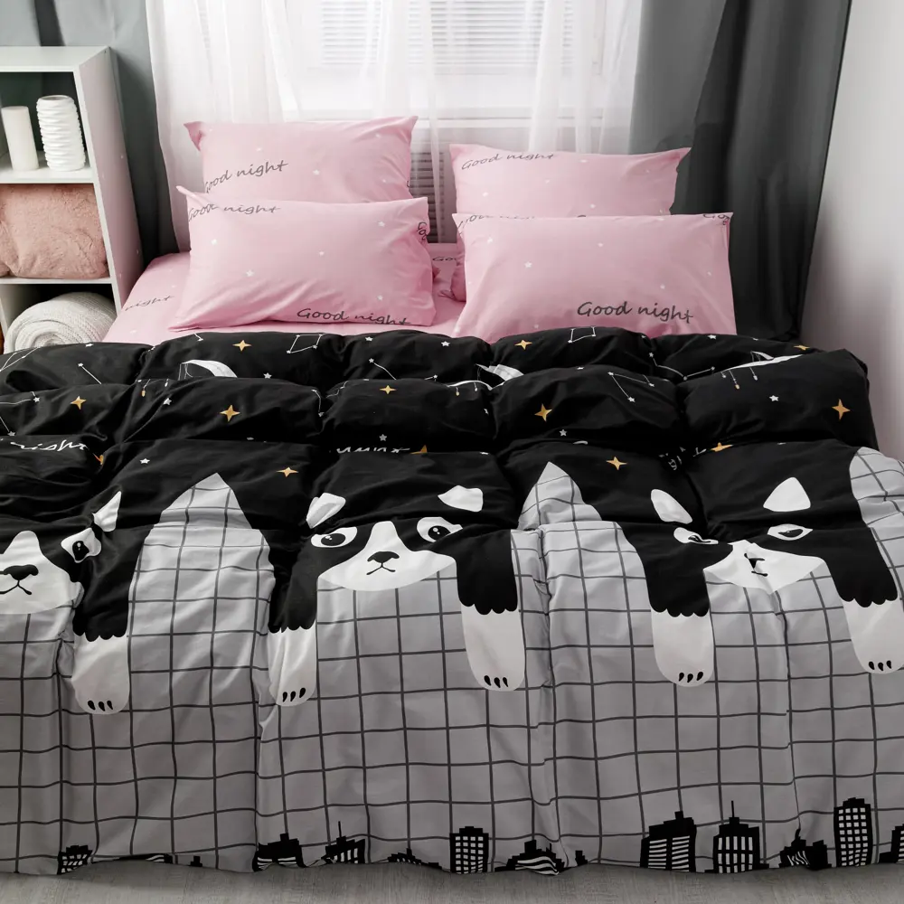 Фото Комплект постельного белья Веселина Томас евро 2 наволочки 50x70, бязь, разноцветный