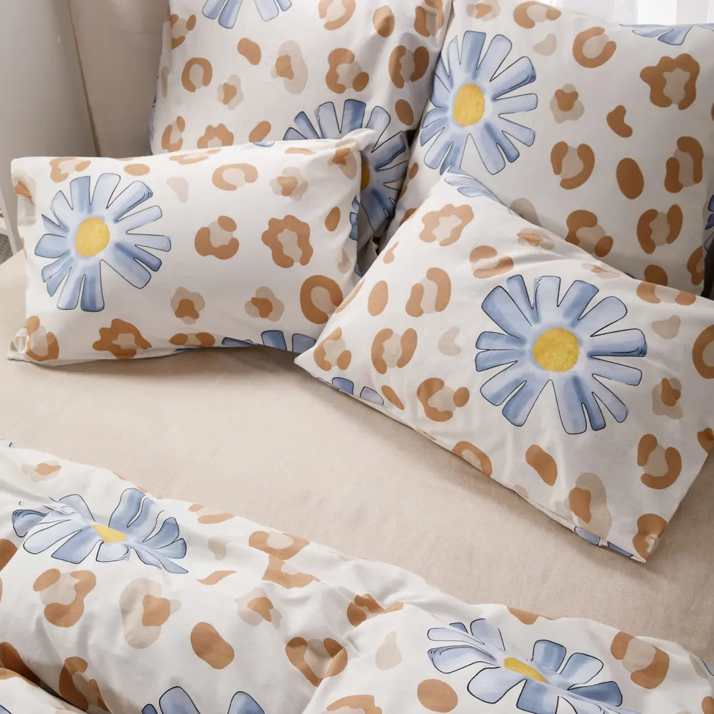 Фото 4 Комплект постельного белья Веселина Цветы Лео двуспальный 2 наволочки 70x70, бязь, разноцветный