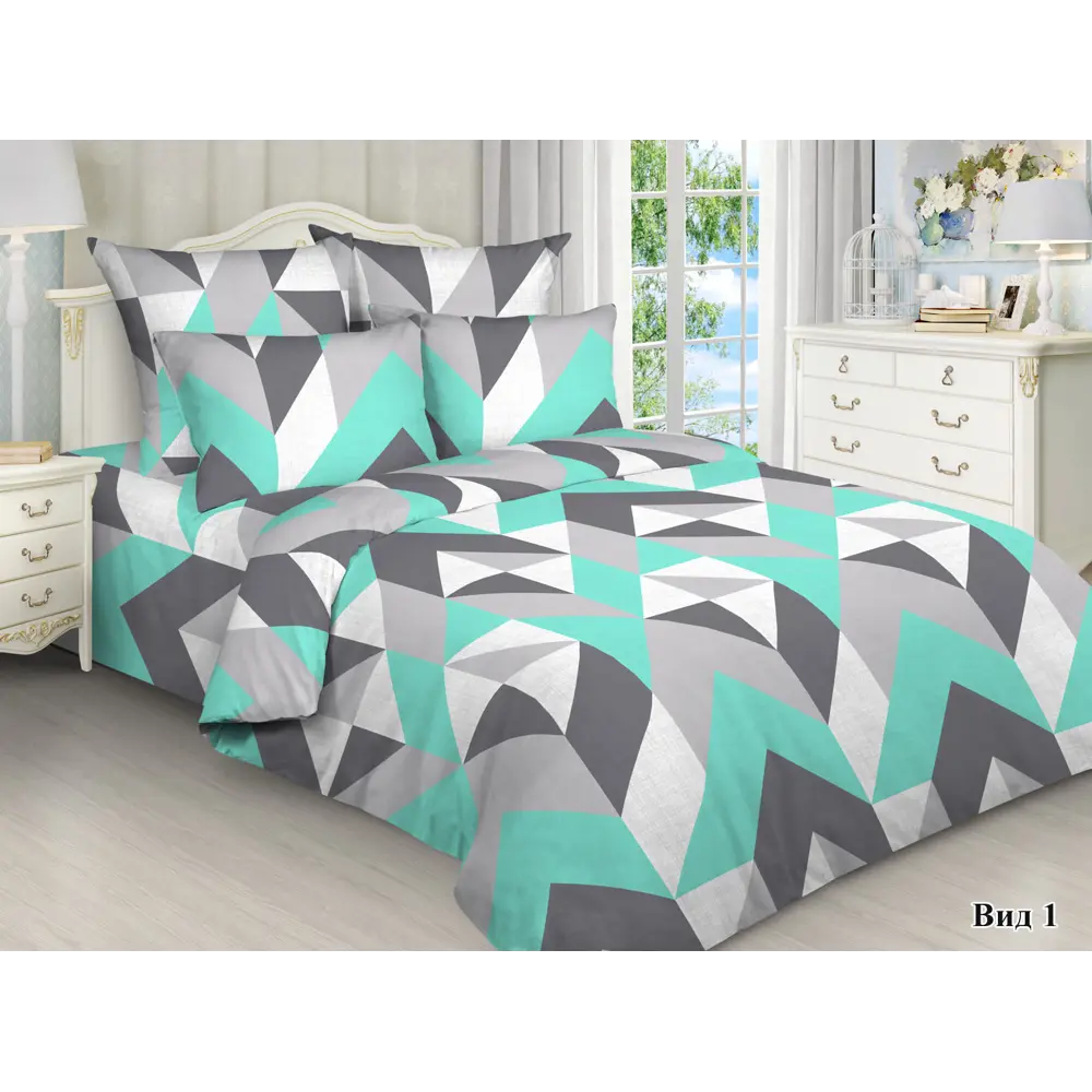 Фото Комплект постельного белья Home Mercury Бриз 25976, евро, бязь, разноцветный