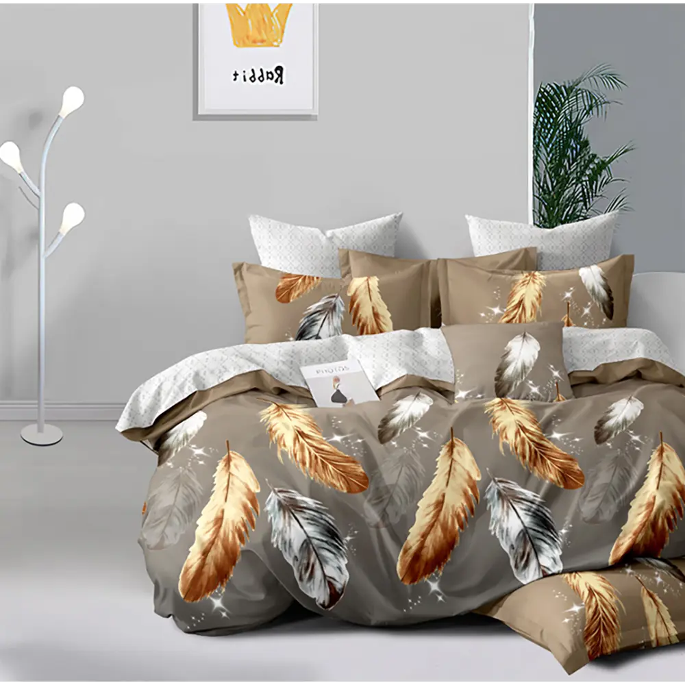 Фото Комплект постельного белья Home Mercury Феникс 26319, семейный, поплин, разноцветный