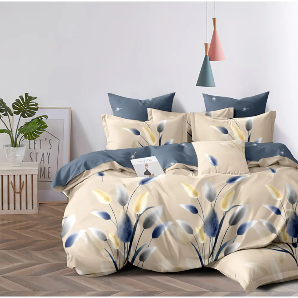 Фото Комплект постельного белья Home Mercury Легкость 26494, семейный, поплин, разноцветный