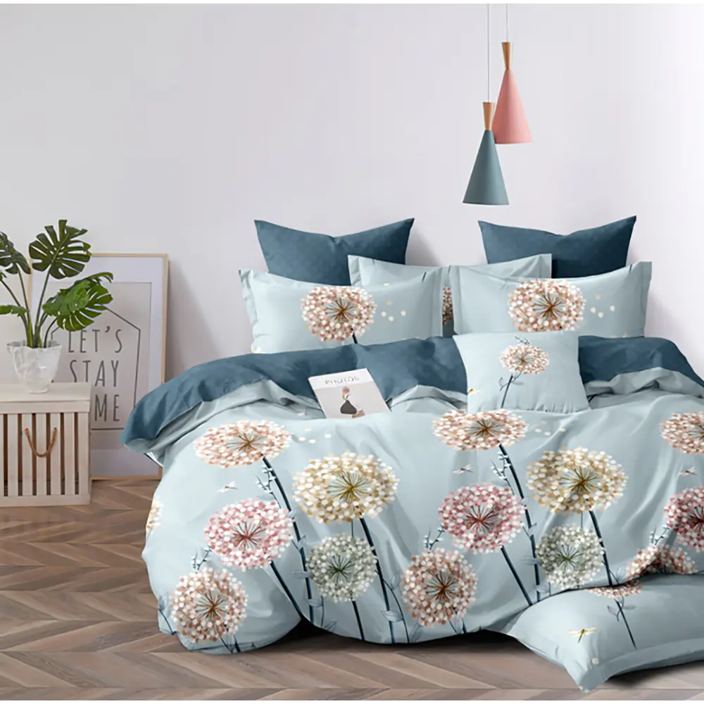 Фото Комплект постельного белья Home Mercury Одуванчики 2 26529, семейный, поплин, разноцветный