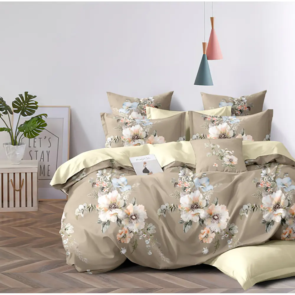 Фото Комплект постельного белья Home Mercury Цветение 26935, семейный, поплин, разноцветный Фото Комплект постельного белья Home Mercury Цветение 26935, семейный, поплин, разноцветный