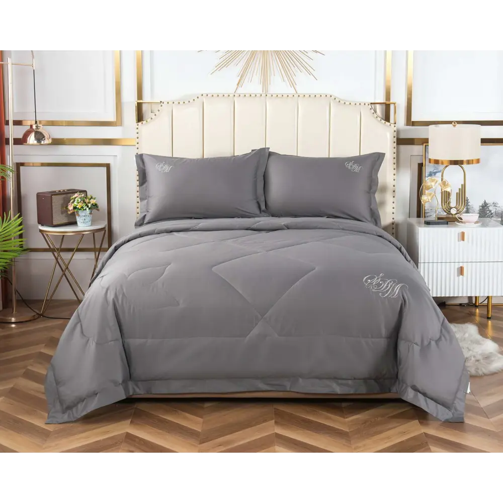 Фото Комплект постельного белья Sofi de Marko Нельсон КТ-1.6-НС13, полутораспальный, сатин цвет серый