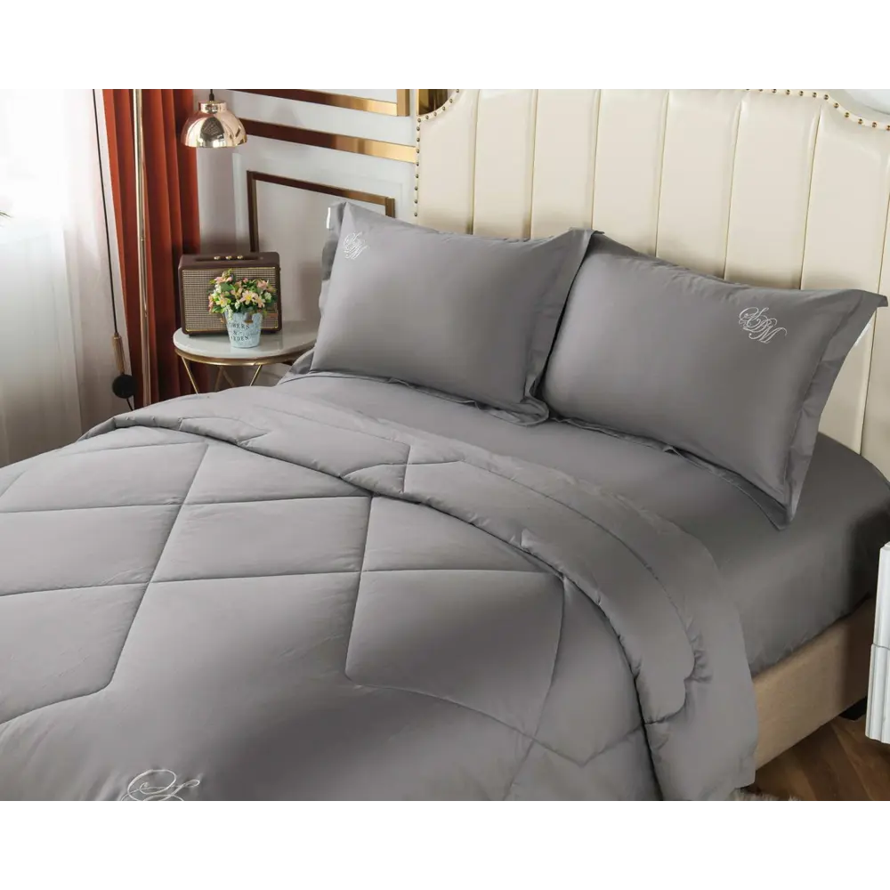 Фото 3 Комплект постельного белья Sofi de Marko Нельсон КТ-1.6-НС13, полутораспальный, сатин цвет серый