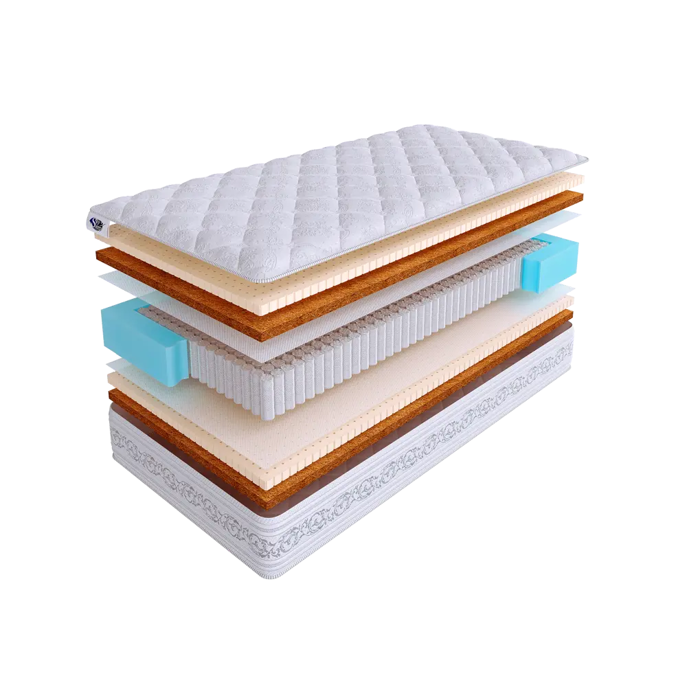 Фото Матрас SkySleep Pleasure Organic S1000 120x200 см независимый пружинный блок, полутораспальный, ортопедический, латексный