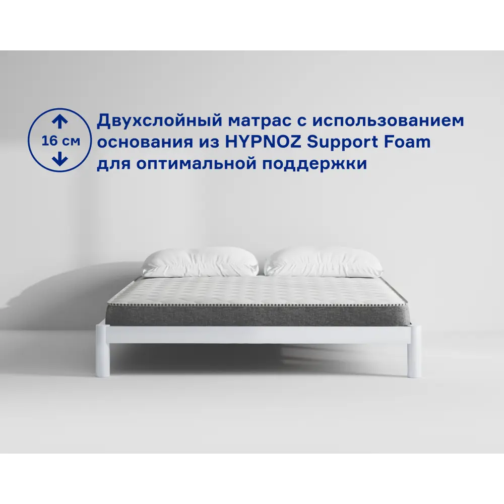 Фото 6 Матрас Hypnoz Foam Coal 90x200 см беспружинный, односпальный, жесткий Фото 6 Матрас Hypnoz Foam Coal 90x200 см беспружинный, односпальный, жесткий