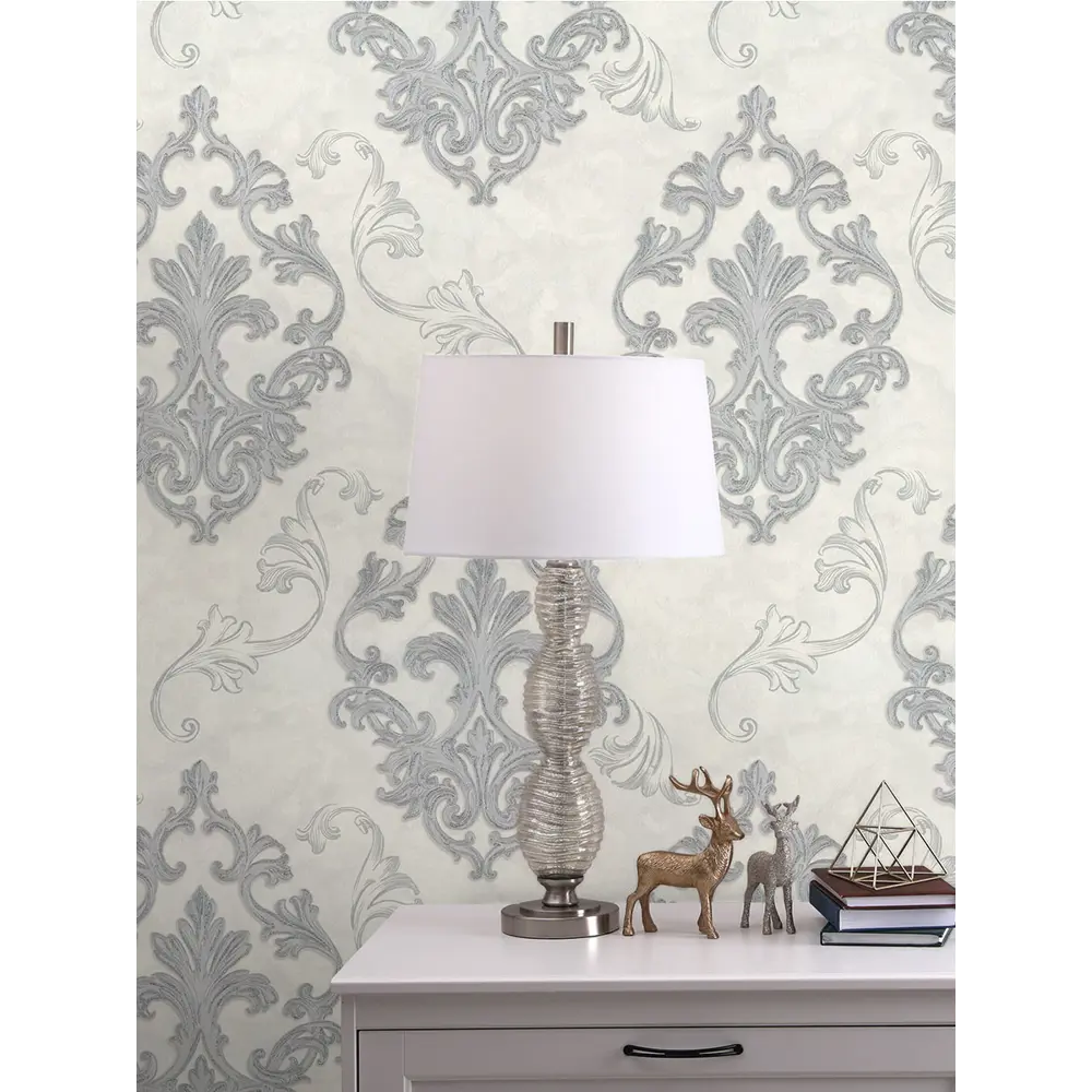 Фото 3 Обои флизелиновые Euro decor Poeme 1.06 м белые с серебром 7190-01 Фото 3 Обои флизелиновые Euro decor Poeme 1.06 м белые с серебром 7190-01
