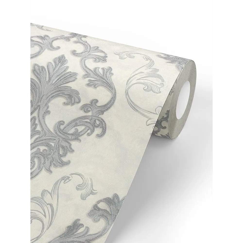 Фото 2 Обои флизелиновые Euro decor Poeme 1.06 м белые с серебром 7190-01 Фото 2 Обои флизелиновые Euro decor Poeme 1.06 м белые с серебром 7190-01