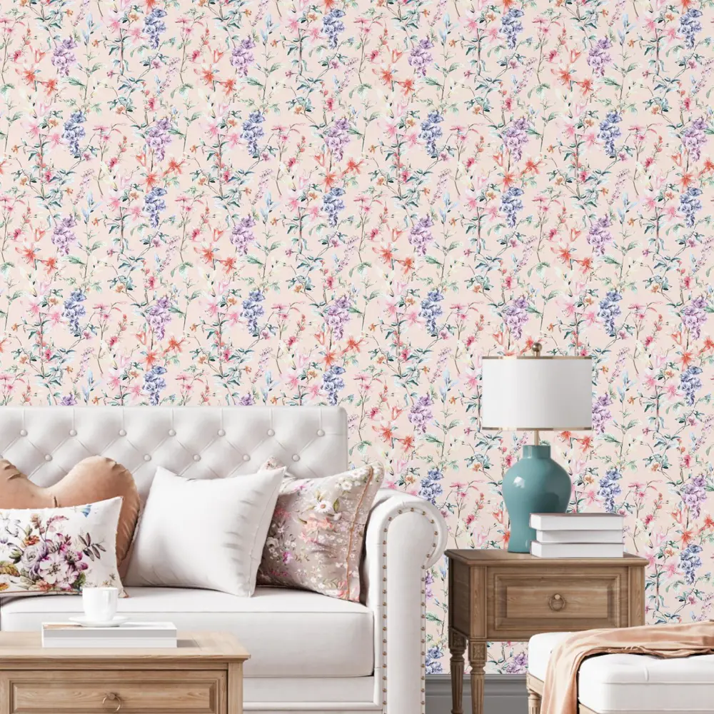 Фото Обои флизелиновые Decoracion Королевские лилии 1 м цвет розовый 7051204-vinil-280x100x4
