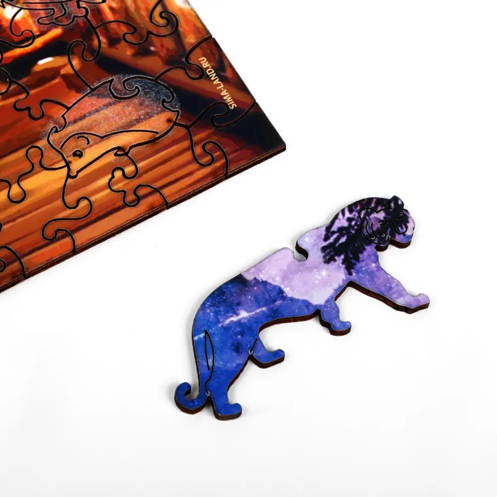 Фото 4 Деревянный пазл для детей Puzzle "Вечерний пейзаж" фигурные светящиеся детали Фото 4 Деревянный пазл для детей Puzzle "Вечерний пейзаж" фигурные светящиеся детали