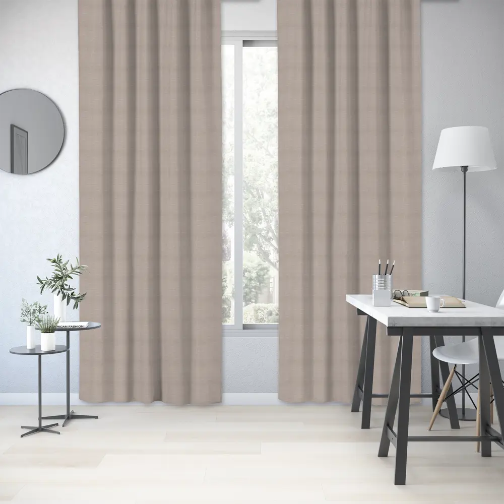 Фото 6 Штора на ленте Inspire Lerata 160x280 см цвет серо-коричневый Фото 6 Штора на ленте Inspire Lerata 160x280 см цвет серо-коричневый