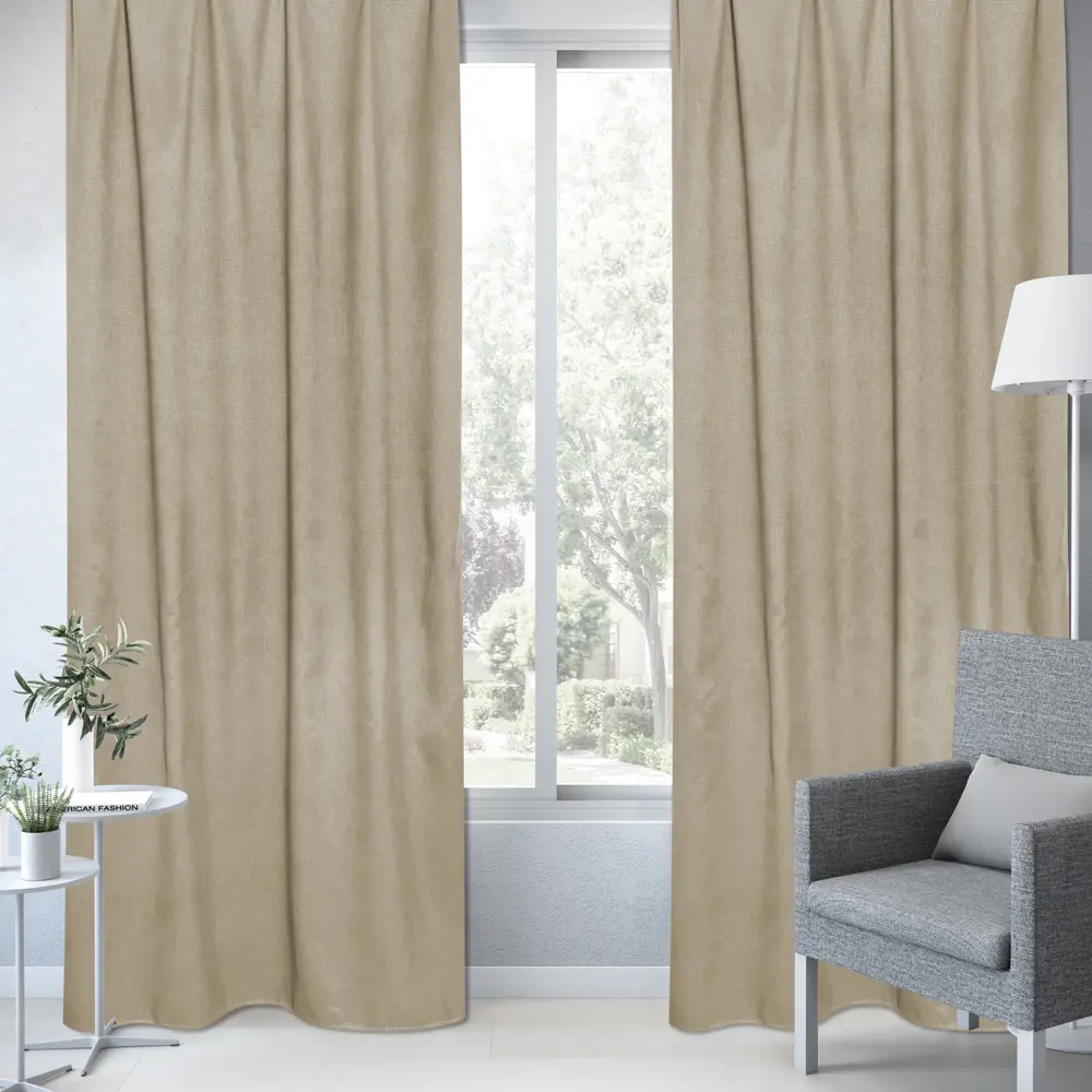 Фото 6 Штора на ленте Inspire Luonto 160x280 см цвет бежевый Фото 6 Штора на ленте Inspire Luonto 160x280 см цвет бежевый