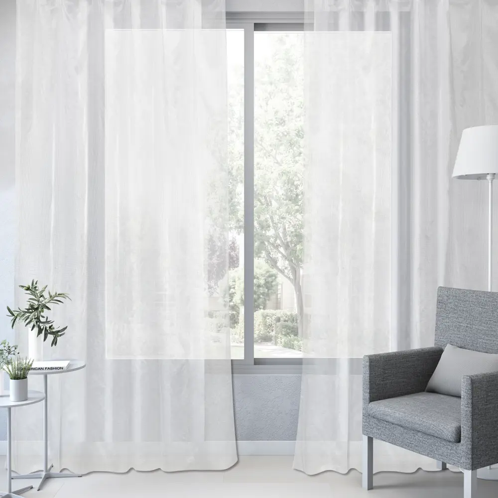 Фото 5 Тюль на ленте Inspire Dalia 250x280 см цвет белый Фото 5 Тюль на ленте Inspire Dalia 250x280 см цвет белый