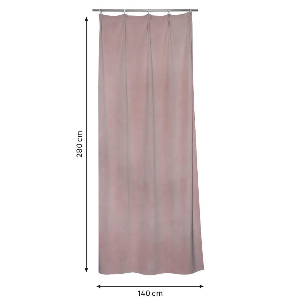 Фото 2 Штора на ленте Inspire Nelio 140x280 см цвет розовый Фото 2 Штора на ленте Inspire Nelio 140x280 см цвет розовый