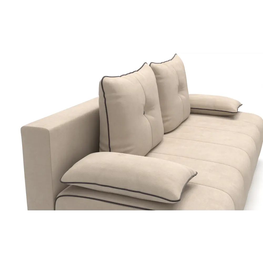 Фото 3 Диван Смк Мишель 203x93x104 см велюр цвет песочный/серый