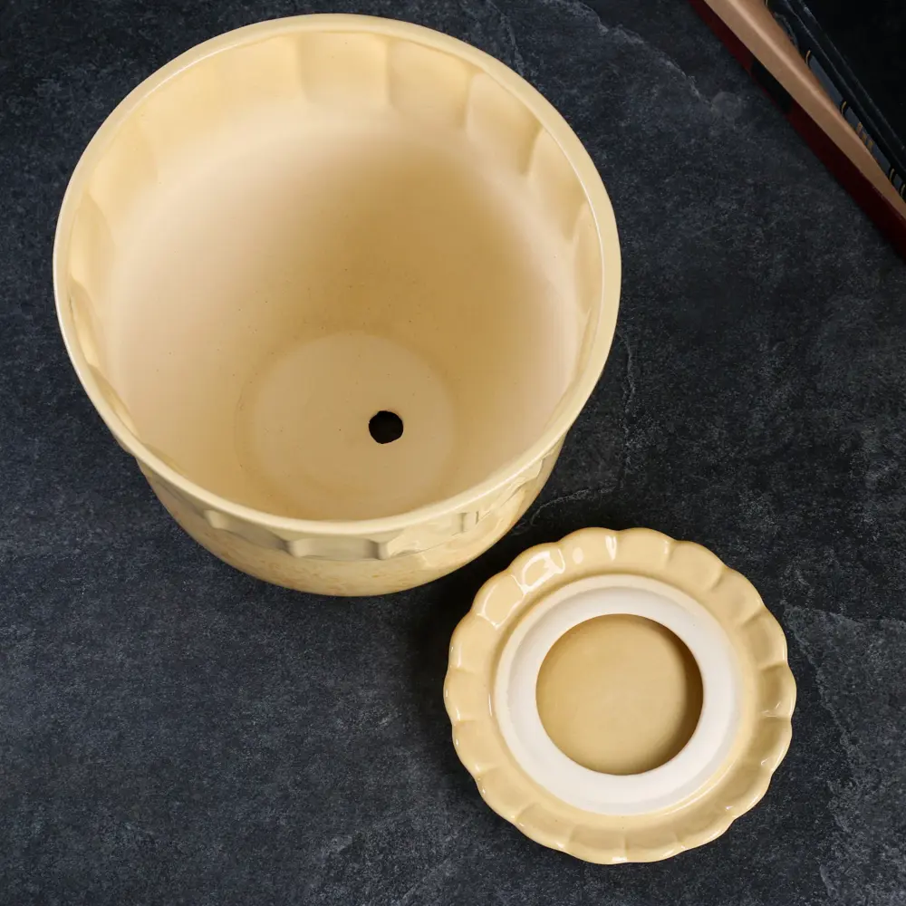 Фото 3 Горшок цветочный Лето №2 Сима-ленд 24 см 20 см 5 л керамика бежевый без автополива Фото 3 Горшок цветочный Лето №2 Сима-ленд 24 см 20 см 5 л керамика бежевый без автополива