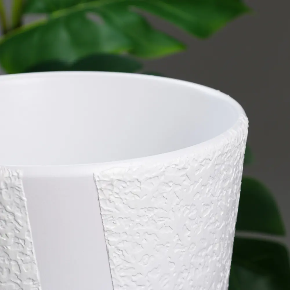 Фото 2 Горшок цветочный Стрит Сима-ленд 22x22 см 5 л керамика белый без автополива