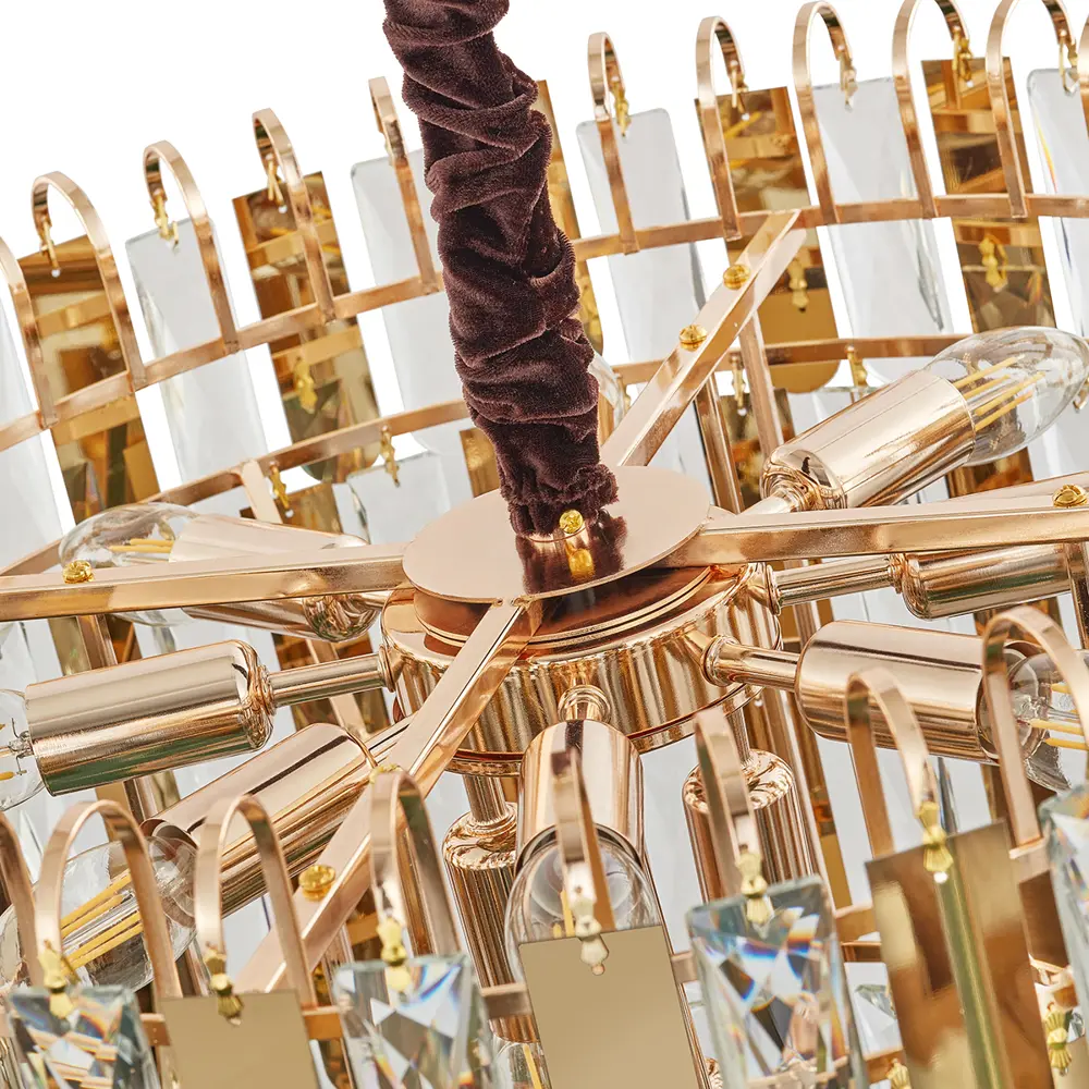 Фото 7 Люстра подвесная ARTE PERFETTO LUCE 3326.88352-D600/H520/E14-11 G 12 ламп 24 м² цвет золото