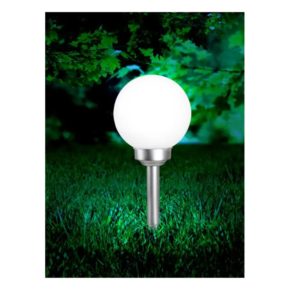 Фото 8 Светильник ландшафтный светодиодный Globo 3376 SOLAR IP44 с датчиком движения и освещённости цвет хром 62 см Фото 8 Светильник ландшафтный светодиодный Globo 3376 SOLAR IP44 с датчиком движения и освещённости цвет хром 62 см