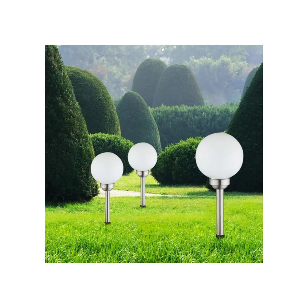 Фото 6 Светильник ландшафтный светодиодный Globo 3376 SOLAR IP44 с датчиком движения и освещённости цвет хром 62 см Фото 6 Светильник ландшафтный светодиодный Globo 3376 SOLAR IP44 с датчиком движения и освещённости цвет хром 62 см