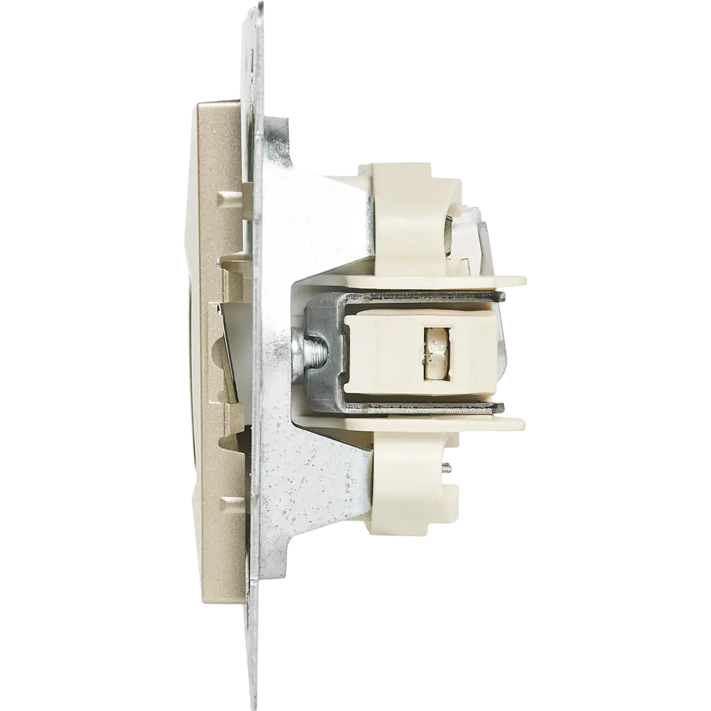Фото 4 Розетка компьютерная двойная встраиваемая Gusi Electric без заземления RJ45 цвет шампань Фото 4 Розетка компьютерная двойная встраиваемая Gusi Electric без заземления RJ45 цвет шампань