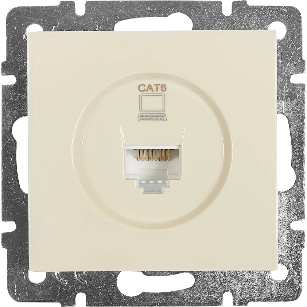 Фото Розетка компьютерная встраиваемая Lezard Vesna cat 6 цвет кремовый Фото Розетка компьютерная встраиваемая Lezard Vesna cat 6 цвет кремовый