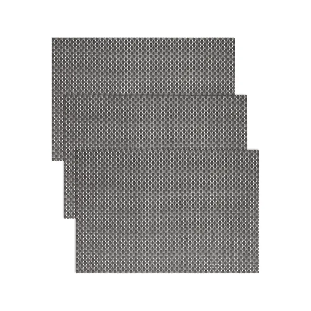 Фото Набор салфеток сервировочных Lucky 3 шт 45x30 см крупное плетение тёмно-серый Фото Набор салфеток сервировочных Lucky 3 шт 45x30 см крупное плетение тёмно-серый