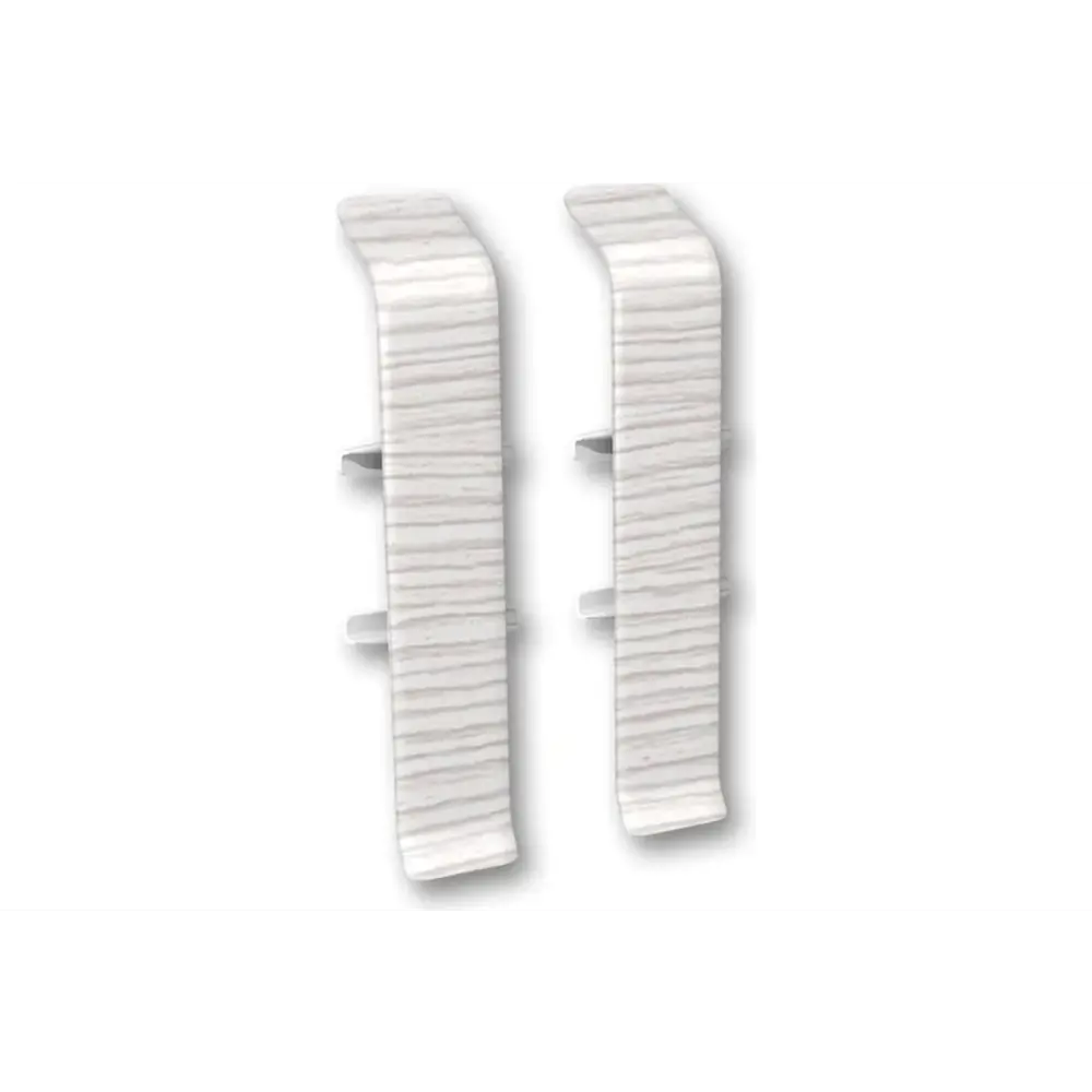 Фото Соединитель плинтуса Деконика 255 Ясеньбьянко 70 мм 10 шт