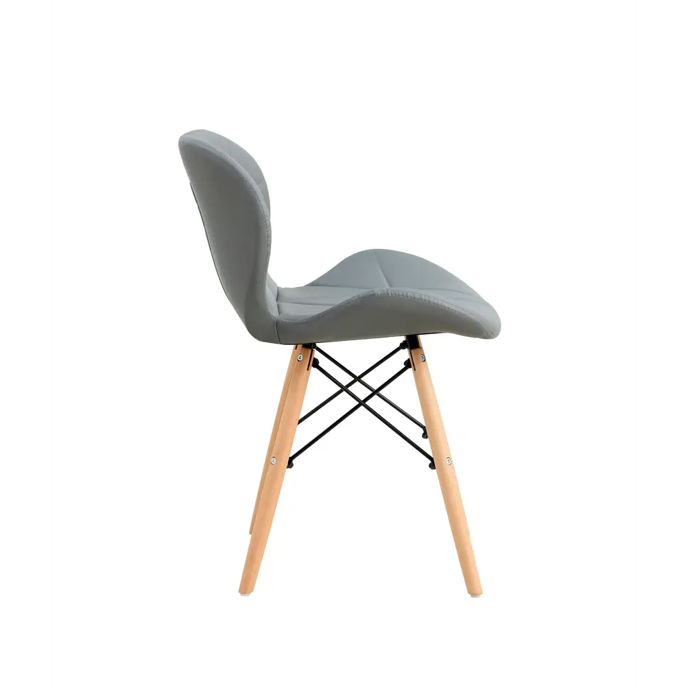 Фото 3 Комплект кухонных стульев 2 шт Wwbt 72x38x48 см искусственная кожа цвет серый Фото 3 Комплект кухонных стульев 2 шт Wwbt 72x38x48 см искусственная кожа цвет серый