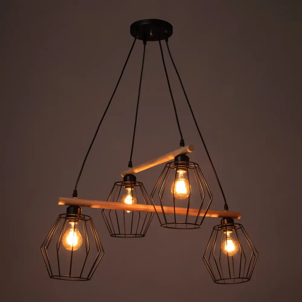 Фото 3 Светильник подвесной BAYERLUX 2097 4 лампы 8 м² цвет черный