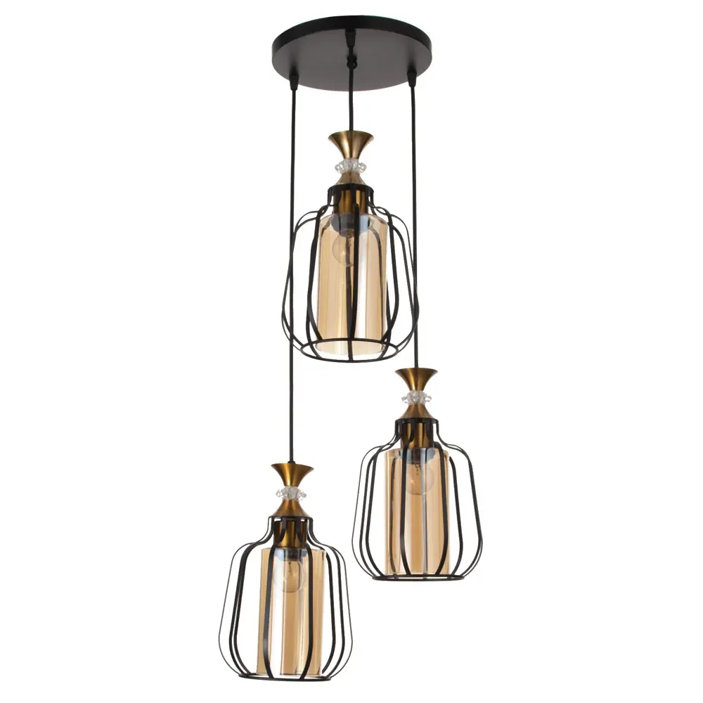 Фото Светильник подвесной BAYERLUX 2100 3 лампы 6 м² цвет черный Фото Светильник подвесной BAYERLUX 2100 3 лампы 6 м² цвет черный