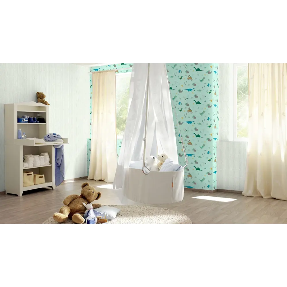 Фото 2 Обои бумажные Rasch Bambino XVIII зелёные 0.53 м 249330 Фото 2 Обои бумажные Rasch Bambino XVIII зелёные 0.53 м 249330