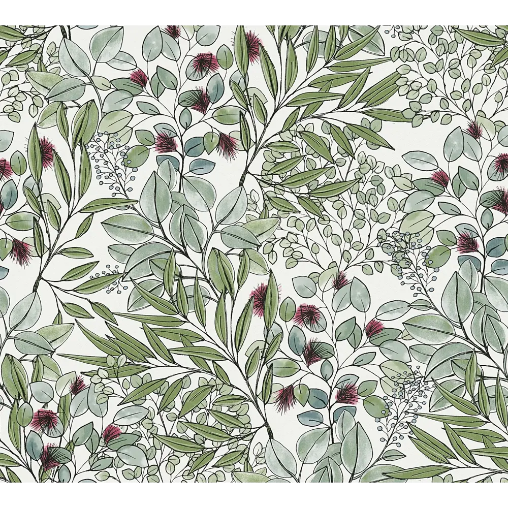 Фото Обои флизелиновые A.S. Création Geo Nordic зеленые 375341 0.53 м