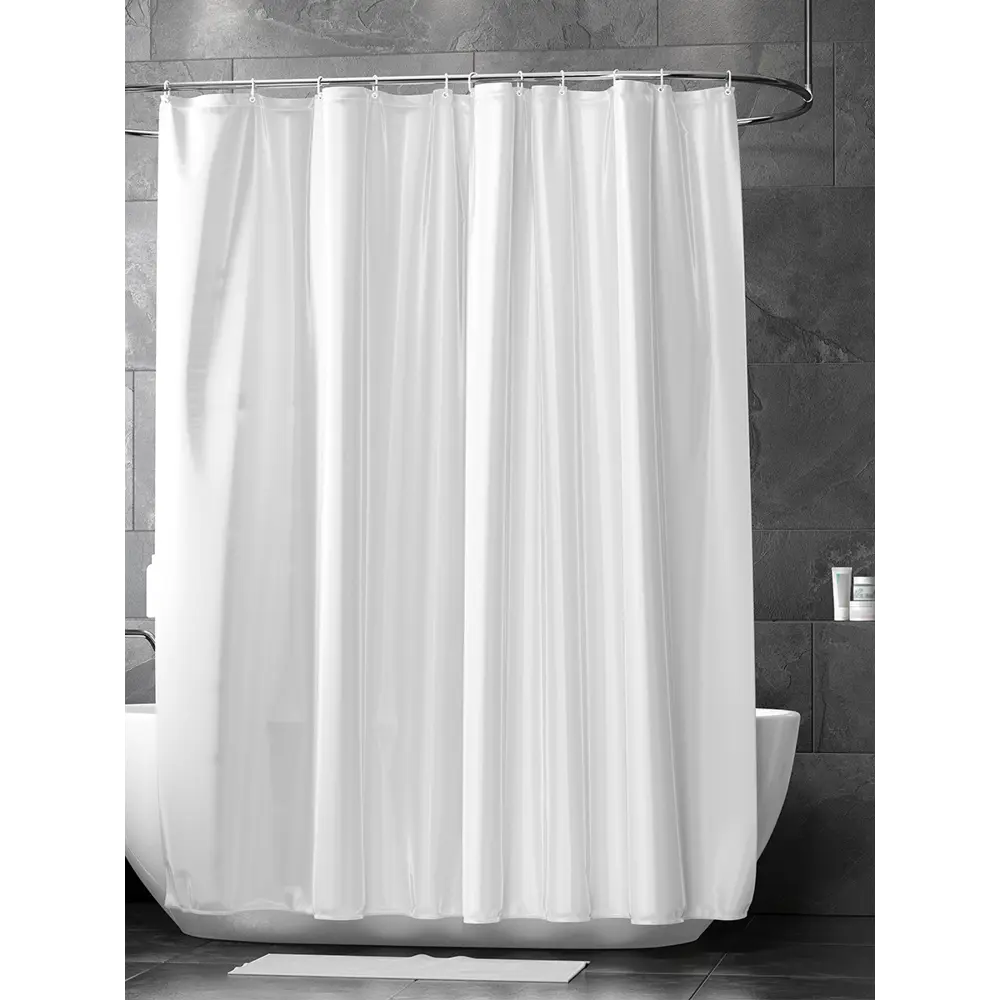 Фото Шторка для ванной комнаты BATH PLUS ST-007 200х280см цвет белый Фото Шторка для ванной комнаты BATH PLUS ST-007 200х280см цвет белый