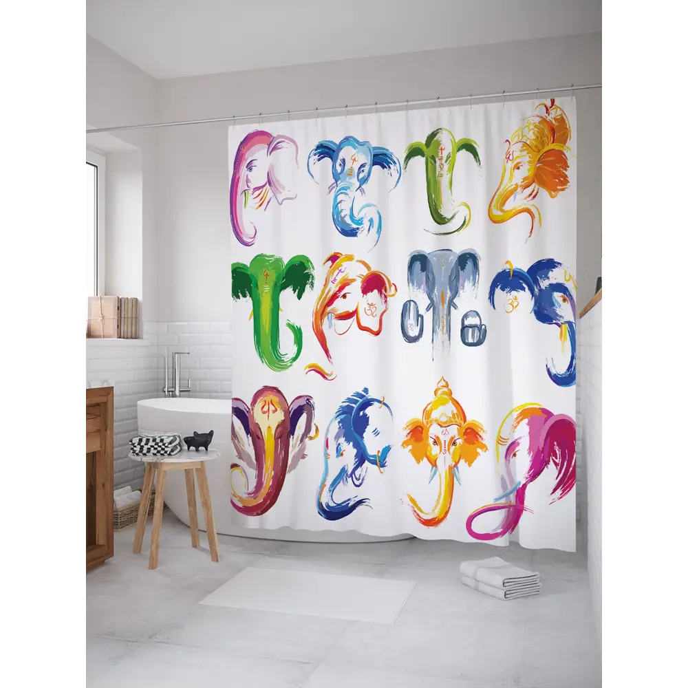 Фото Шторка для ванной комнаты JOYARTY sc_19983 200х180см цвет синий