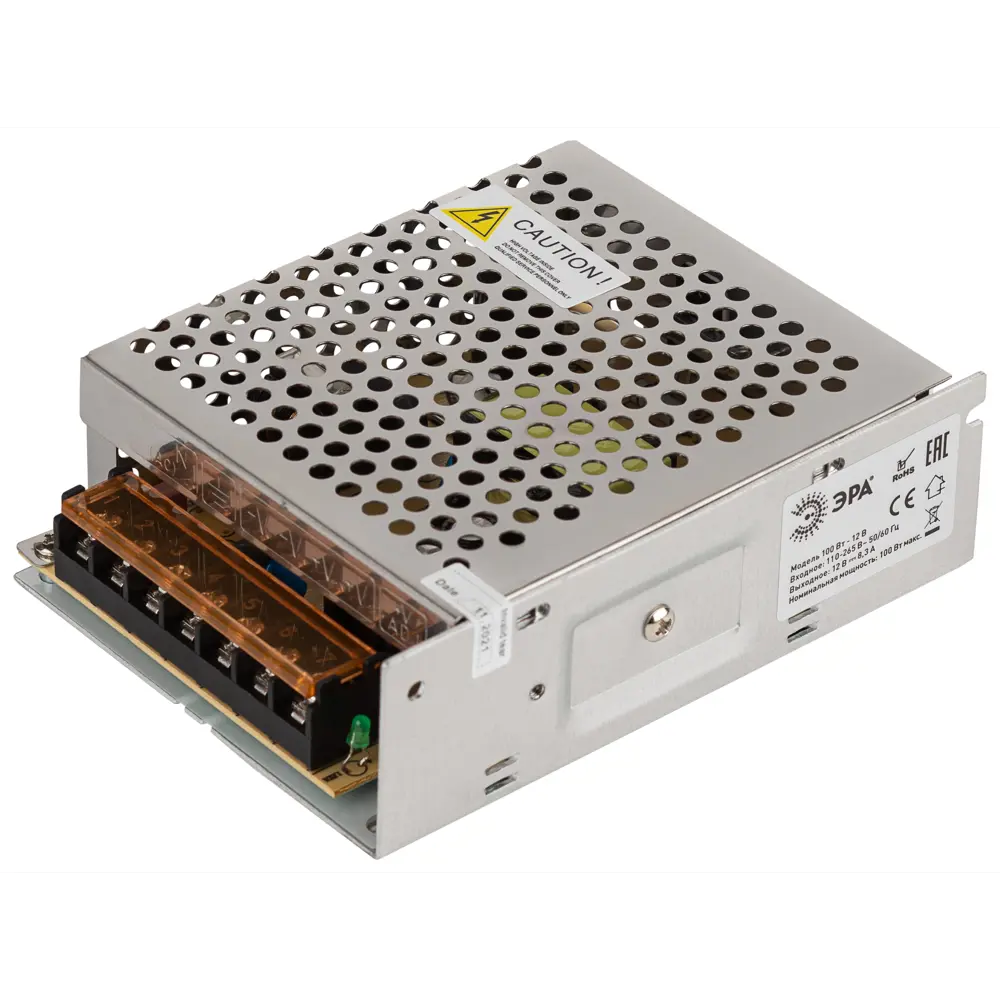 Фото 2 Источник питания ЭРА LP-LED-100W-IP20-12V-M Б0044741 цвет серый серебристый Фото 2 Источник питания ЭРА LP-LED-100W-IP20-12V-M Б0044741 цвет серый серебристый