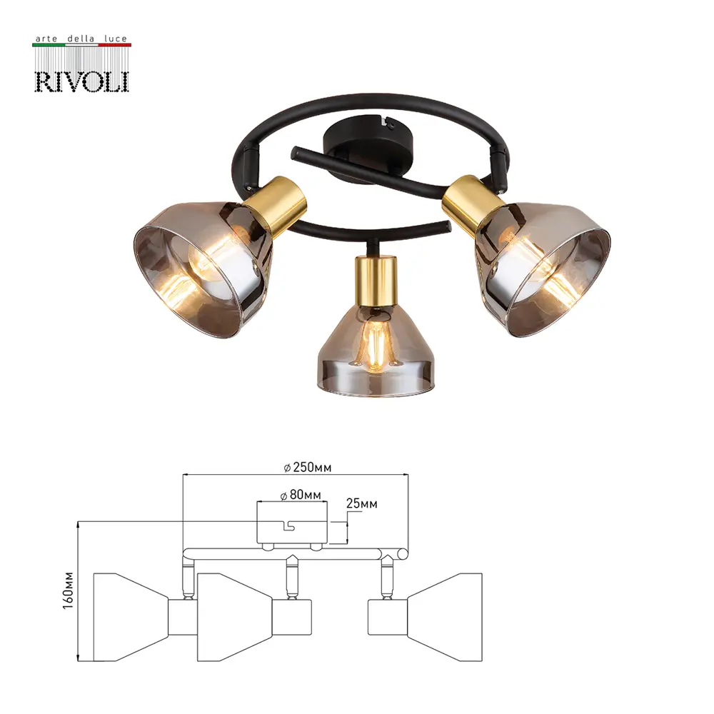 Фото 3 Спот поворотный RIVOLI B0052877 3 лампы 9 м² цвет белый Фото 3 Спот поворотный RIVOLI B0052877 3 лампы 9 м² цвет белый