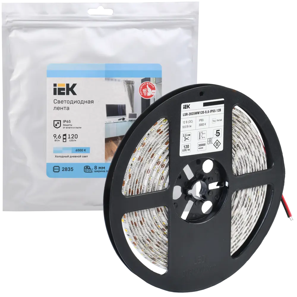 Фото Светодиодная лента IEK LSR1-2-060-20-3-05 SMD 2835 60 диод/4.8 Вт/м 12 В IP20 5 м холодный белый свет Фото Светодиодная лента IEK LSR1-2-060-20-3-05 SMD 2835 60 диод/4.8 Вт/м 12 В IP20 5 м холодный белый свет