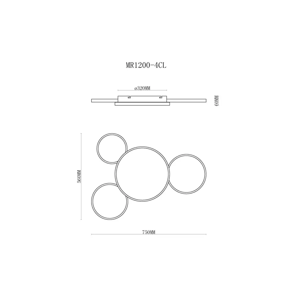 Фото 2 Люстра потолочная светодиодная MYFAR MR1200-4CL Emma 12 м² теплый белый свет цвет черный Фото 2 Люстра потолочная светодиодная MYFAR MR1200-4CL Emma 12 м² теплый белый свет цвет черный